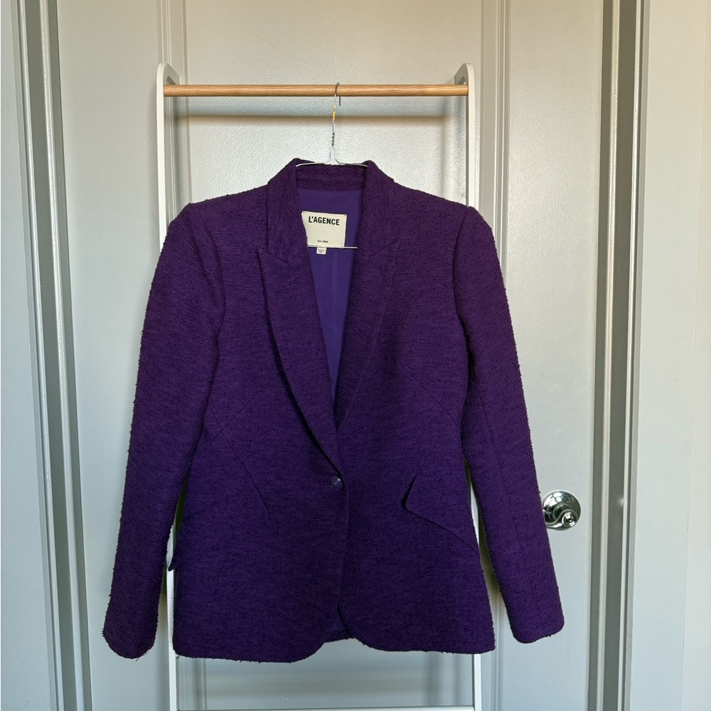 L'AGENCE Chamberlin Tweed Blazer - Purple